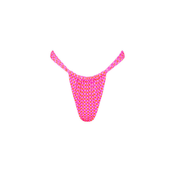 Ruched Thong Bikini Bottom - Pinky Promise