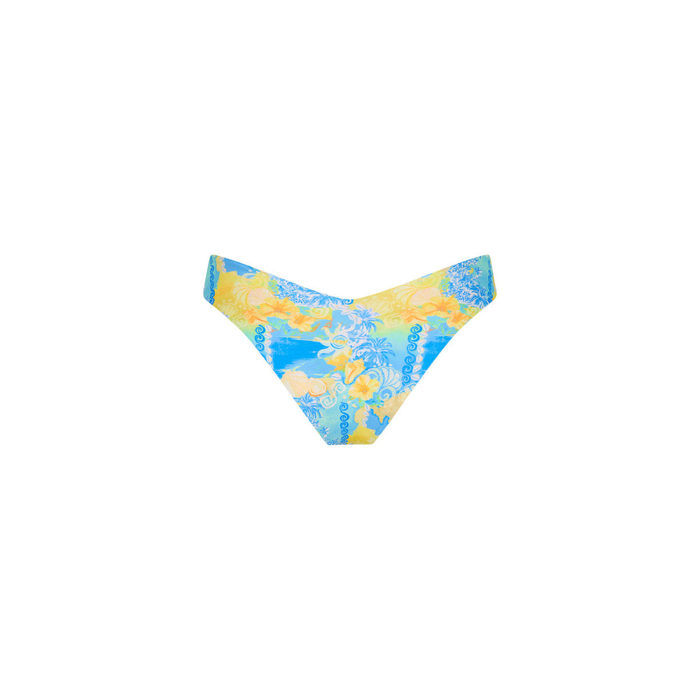 Cheeky V Bikini Bottom - Limoncello Lagoon