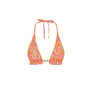 Frill Halter Bralette Bikini Top - Bubble Pop