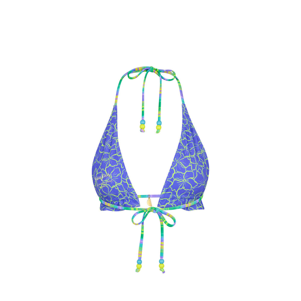 Frill Halter Bralette Bikini Top - Sugar Wave