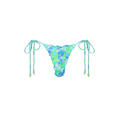 Lettuce Edge Thong Tie Bikini Bottom - Monaco Whispers