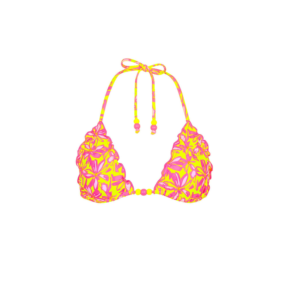 Lettuce Edge Bralette Bikini Top - Sherbet Skies