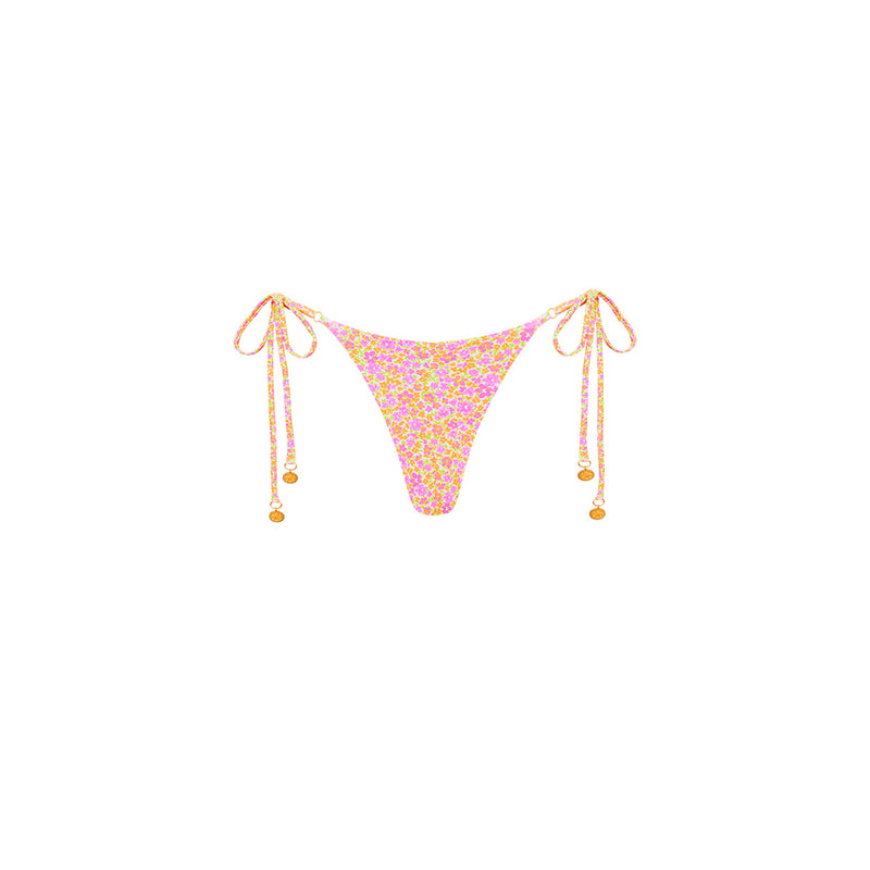Thong Tie Side Bikini Bottom - Champagne Blossom