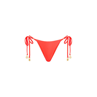 Thong Tie Side Bikini Bottom - Guava Glow