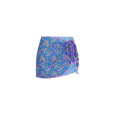Mini Mesh Polyester Stretch Sarong - Electric Bloom