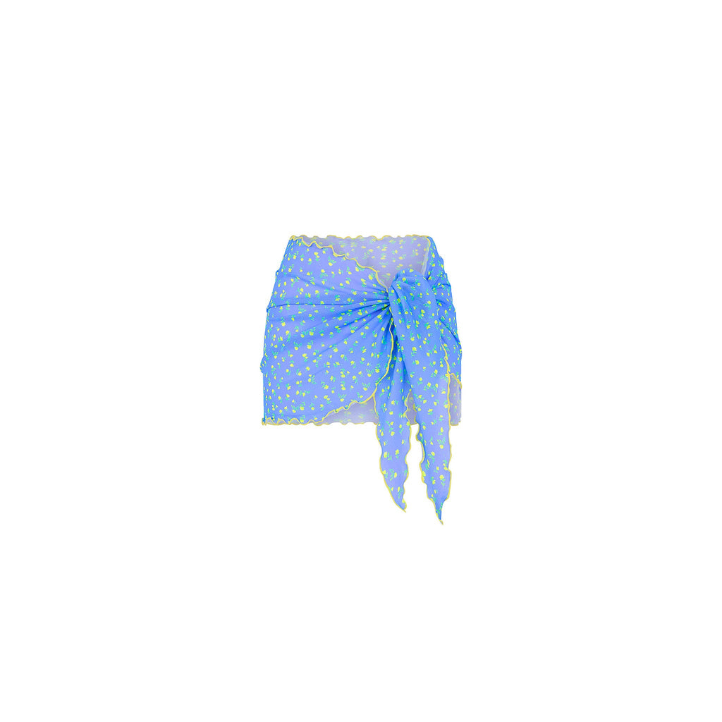 Mini Mesh Polyester Stretch Sarong - Lemon Bloom