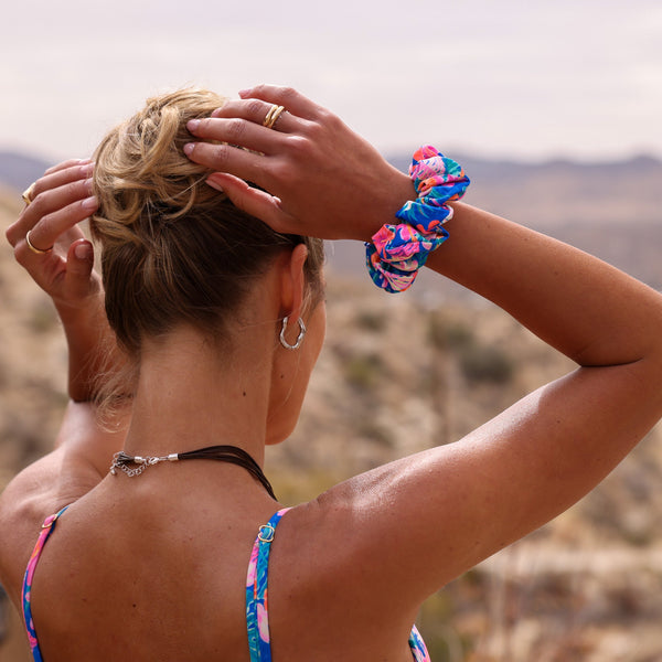 Scrunchie Hair Tie - Electric Palms