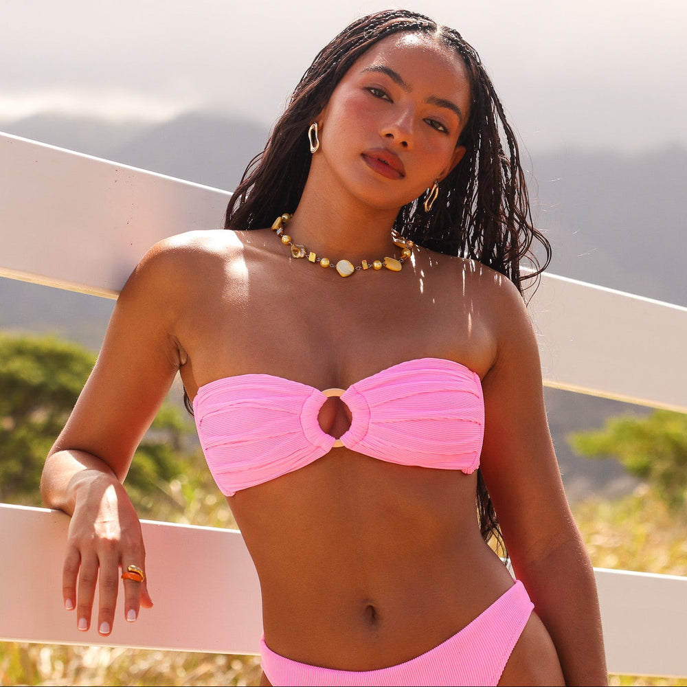 Trägerloses Bandeau-Bikini-Oberteil - Zuckerwatte