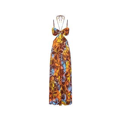 Strappy Cut Out Maxi Dress - Frangipani Fizz