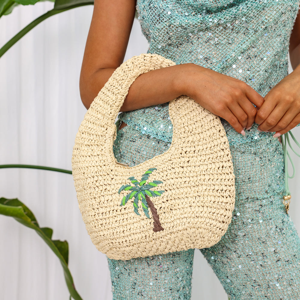 Straw Mini Bag - Palm Breeze