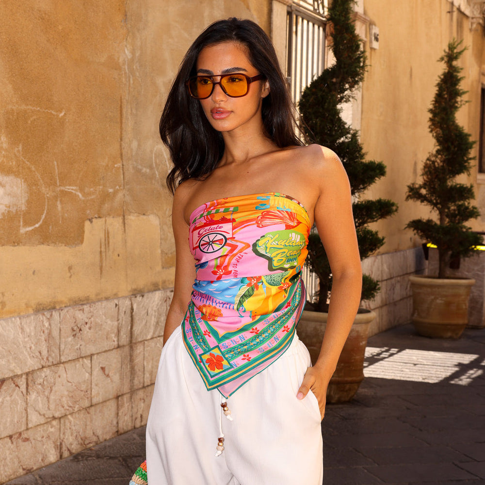 Summer Bandana Scarf Top - Sunlit Spritz