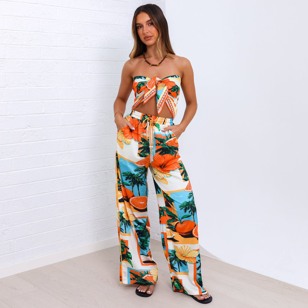 Summer Bandana Scarf Top - Citrus Sea
