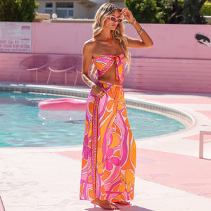 Drawstring Resort Pants - Sunrise Swirl