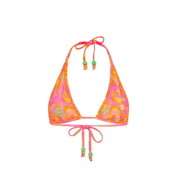 Classic Tie Halter Bikini Top - Sunrise Kiss