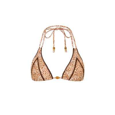 Decorative Panel Halter Bikini Top - Wild Skies