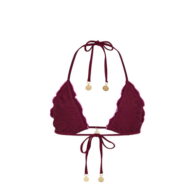 Lettuce Edge Bralette Bikini Top - Sangria Spritz
