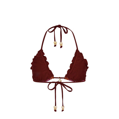 Lettuce Edge Bralette Bikini Top - Whiskey Waves