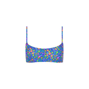 Invisible Underwire Crop Bikini Top - Electric Bloom
