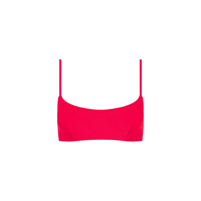 Invisible Underwire Crop Bikini Top - Cherry Crush