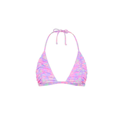 Gathered Stitch Bralette Bikini Top - Lilac Love