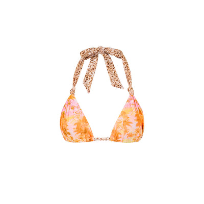 Soft Knot Halter Bikini Top - Wild Skies