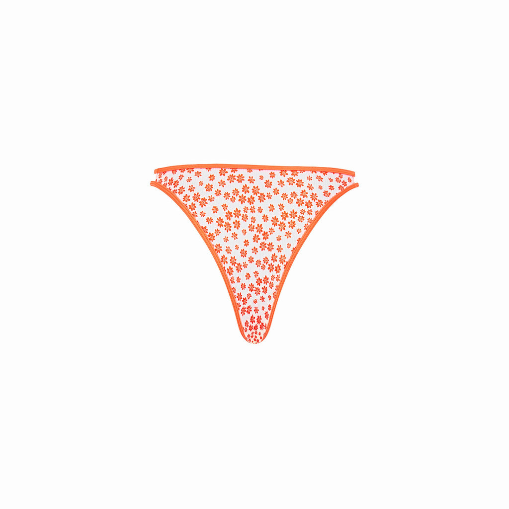 Twin Strap Cheeky Bikini Bottom - Orange Fantasy