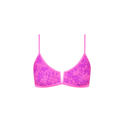 Bind Slim V Crop Bikini Top - Bubble Berry