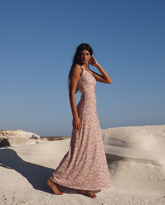 Chiffon Tie Maxi Dress