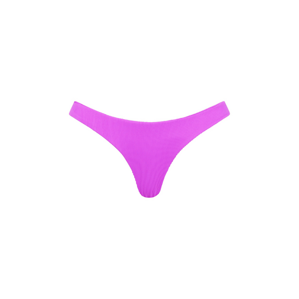 Minimal Cheeky Bikini Bottom - Electric Violet Ribbed