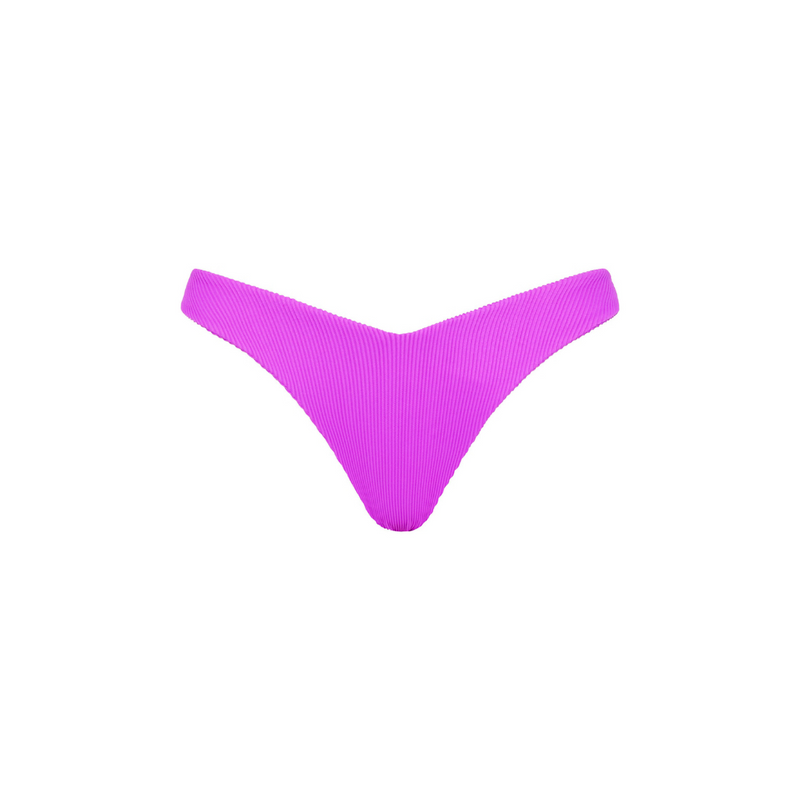 Y Cheeky Bikini Bottom - Electric Violet Ribbed
