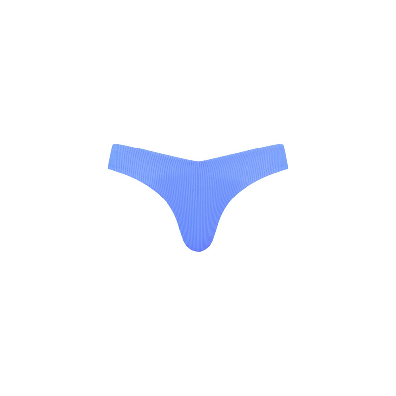 Cheeky V Bikini Bottom - Breezy Blue Ribbed