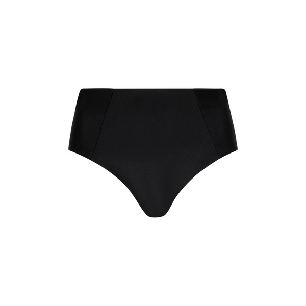 High Waist Panel Bikini Bottom - Pitch Black