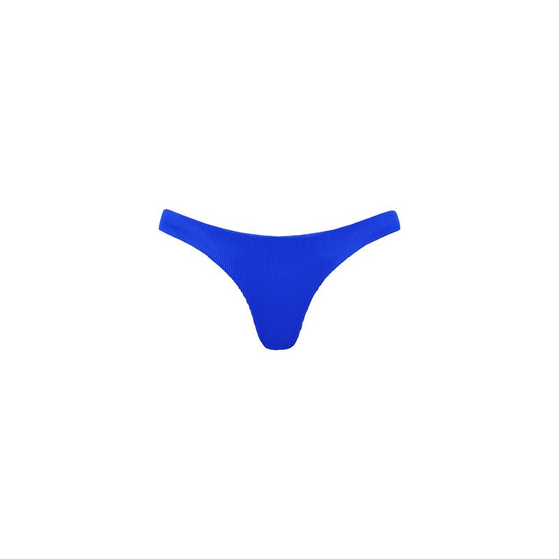 Minimal Cheeky Bikini Bottom - Ocean Blue Ribbed
