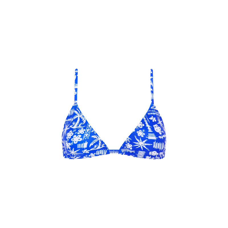 9.0 Swim Sumba Blue Floral Bikini Top